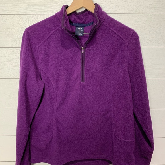 Lands End Purple Fleece Top Size MP - Picture 7 of 9